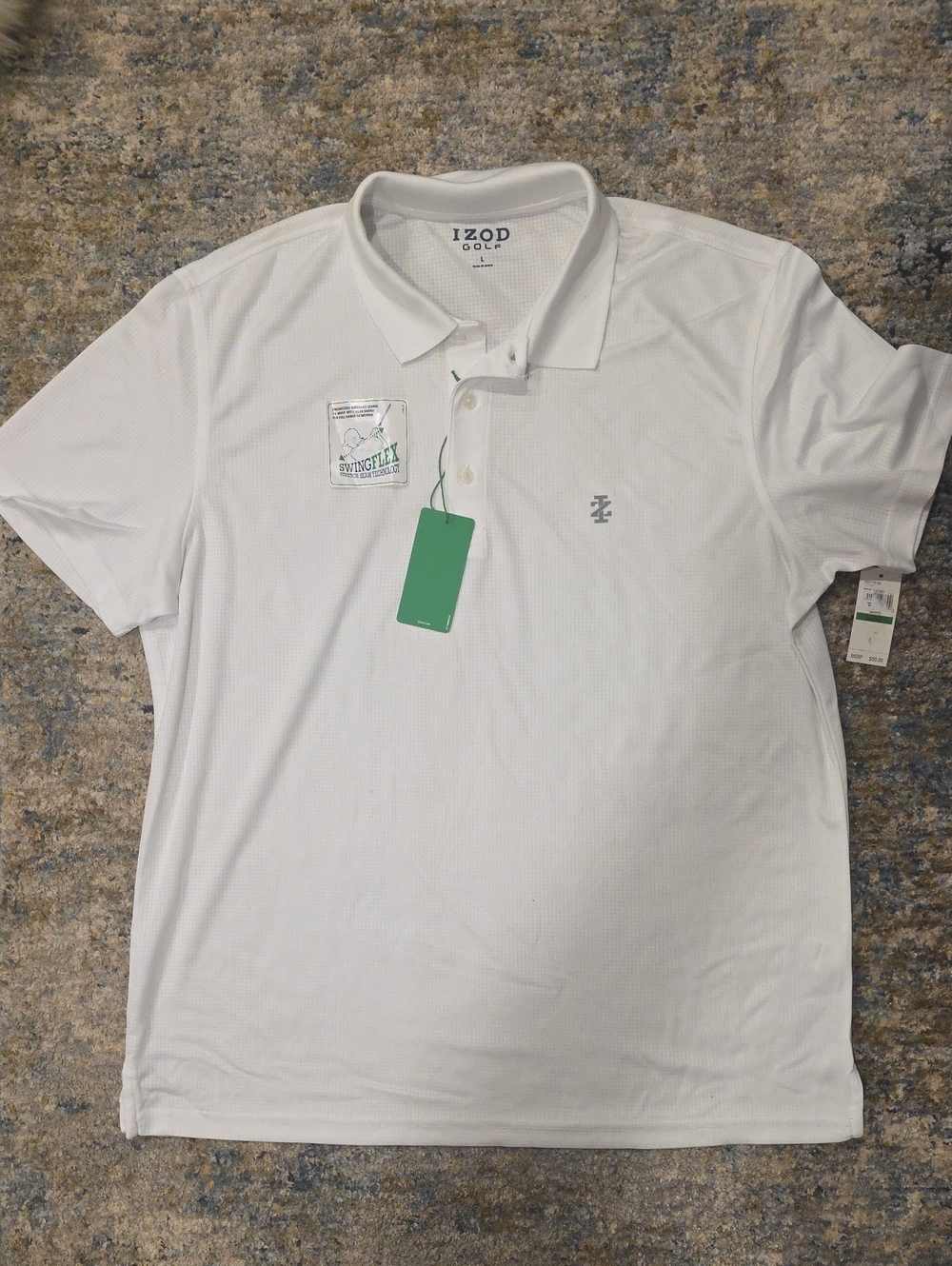 Izod White Men's Golf Polo with Subtle Logo